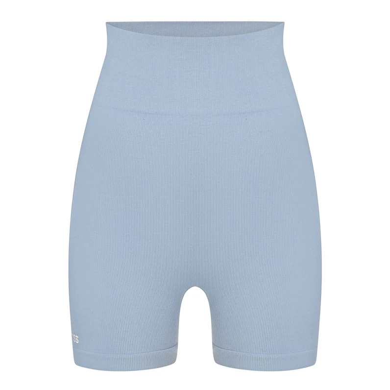 Seamless ribbed shorts Dirty blue